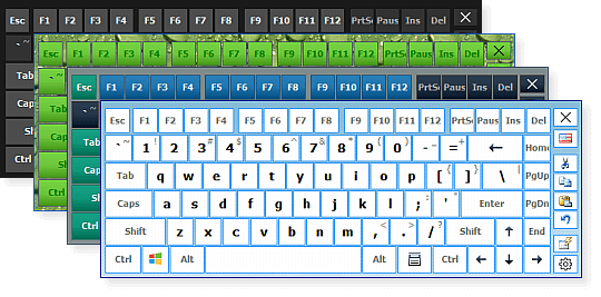 Fyra virtuella tangentbord